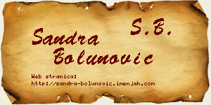 Sandra Bolunović vizit kartica